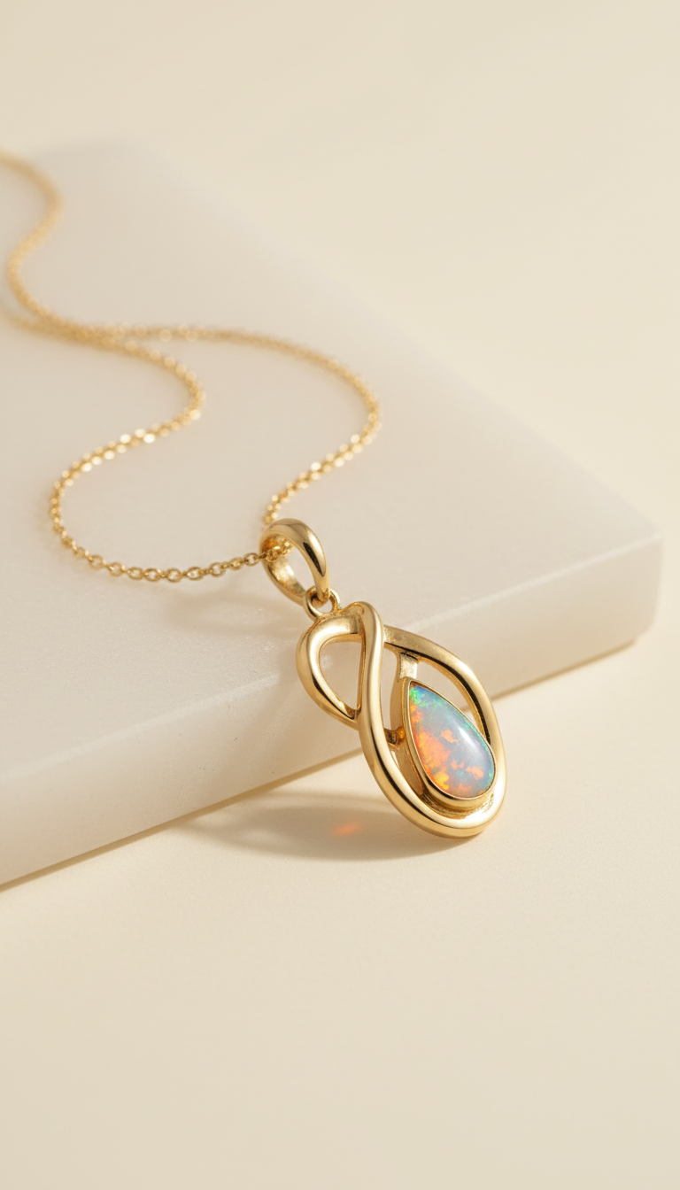 Gold Vermeil Lariat Pendant Necklace